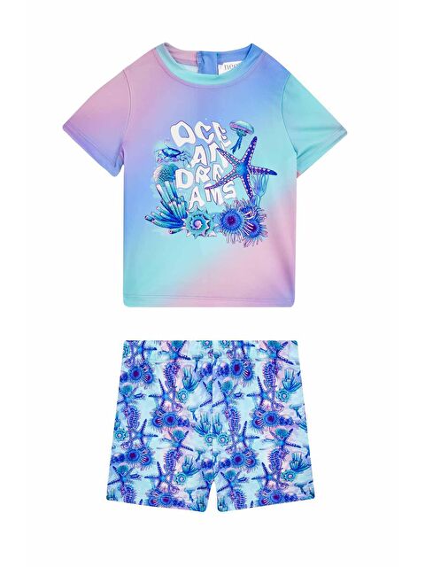 Neopy UV Korumalı Şort Tişört Kız Çocuk Bebek Deniz Havuz Mayosu Nolı 5525 Mor - S000210102-20042