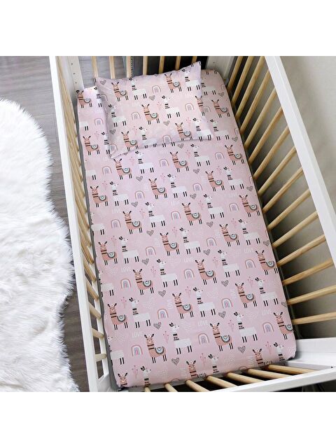 Evmila Lama Desenli 60x120 Cm Baskılı Bebek Boy Lastikli Çarşaf Seti - S000125706-23173