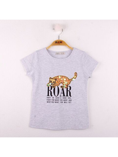 Toontoykids Kız Çocuk Leopar Baskılı Pullu Tişört - S000254959-74