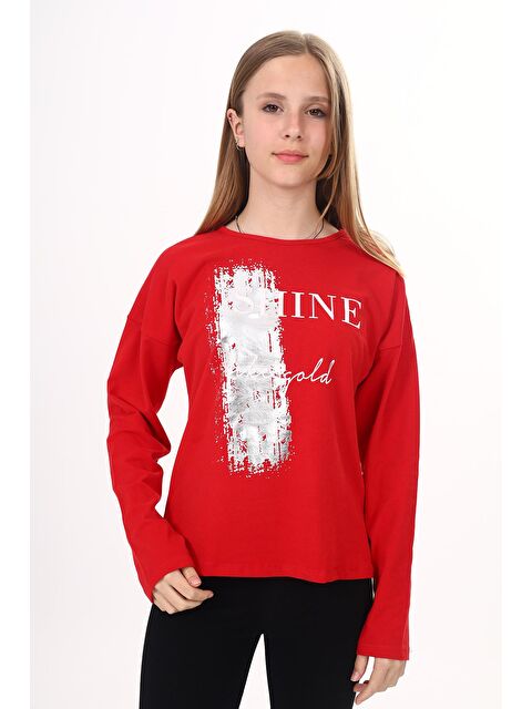 Toontoykids Kız Çocuk Sweatshirt Shine Varak Baskılı - S000250384-20045