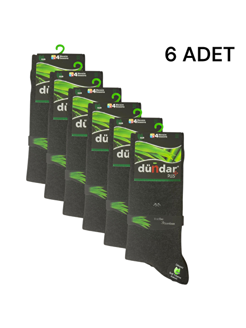 Dündar Antrasit Füme  4 Mevsim Bambu 6'lı Erkek Soket Çorap - S000305391-29666