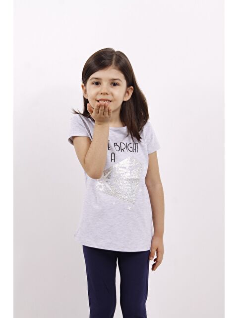Toontoykids Kız Çocuk Elmas Taş Nakışlı Tişört - S000255961-74