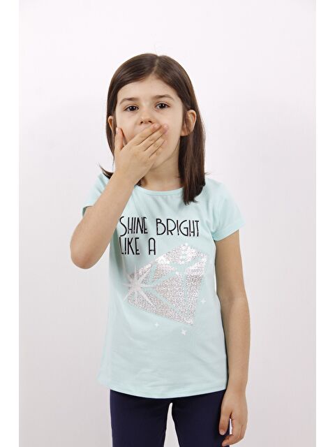 Toontoykids Kız Çocuk Elmas Taş Nakışlı Tişört - S000255961-1180