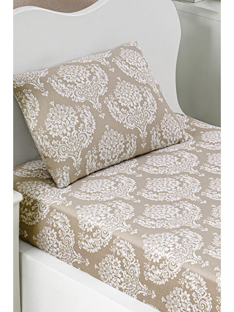 UPSTYLE Tek Kişilik Kahve Pes Lastikli Çarşaf Seti Yüksek Hava Geçirgenliği Yumuşak Dokunu Kolay Bakım - S000270616-19413