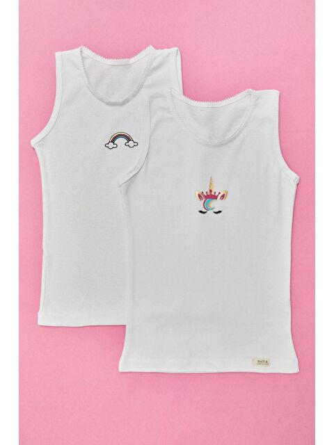 Katia And Bony 2 Li Paket Rainbow Kız Çocuk Atlet Beyaz/Beyaz - S000138925-20063