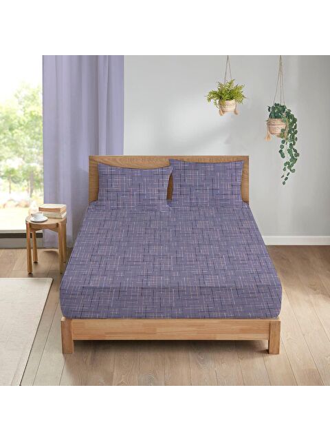 Evmila Çiçek Desen Baskılı Çift Kişilik 180x200 Cm Çarşaf Takımı - S000124215-23173