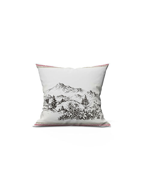 Evmila Yılbaşı Temalı Dağ Desenli 43x43 Kadife Kırlent Kılıfı - S000286515-23173