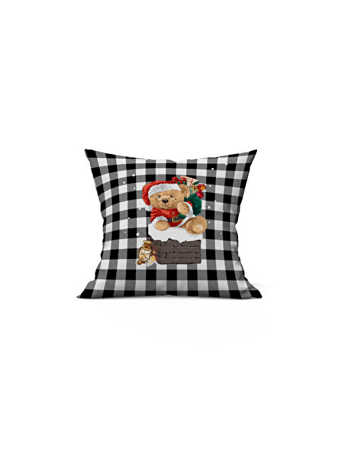 Evmila Yılbaşı Temalı Teddy Desenli 43x43 Kadife Kırlent Kılıfı - S000286523-23173