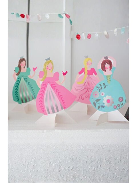 Le Mabelle Çok Renkli Prenses Figür Parti Masa Süsü - S000487376-23173