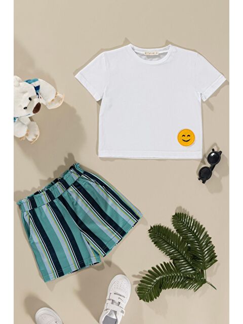 For You Kids Emoji Detaylı Yeşil Alt Üst Takım - S000200167-20063