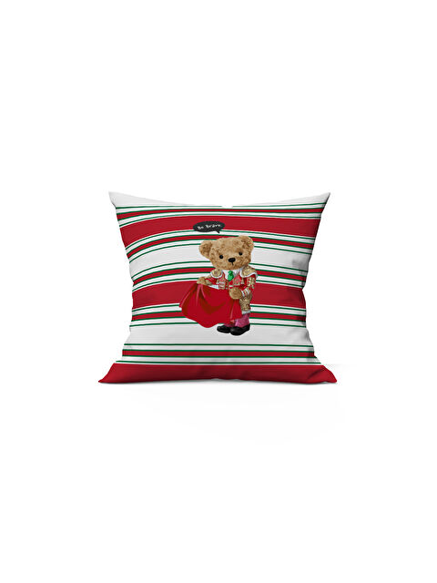 Evmila Yılbaşı Temalı Teddy Desenli 43x43 Kadife Kırlent Kılıfı - S000286522-23173