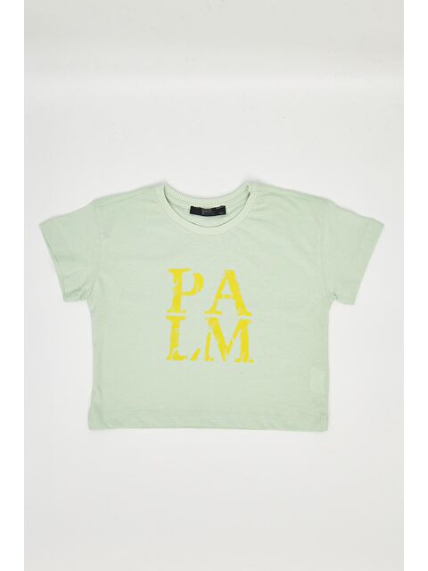 Chandraswear Kız Çocuk Crop Tshirt Yeşil - Aleyna - S000216107-18194