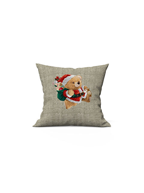 Evmila Yılbaşı Temalı Teddy Desenli 43x43 Kadife Kırlent Kılıfı - S000286526-23173