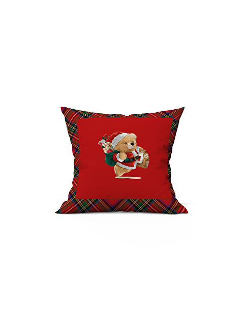 Evmila Yılbaşı Temalı Teddy Desenli 43x43 Kadife Kırlent Kılıfı - S000286528-23173