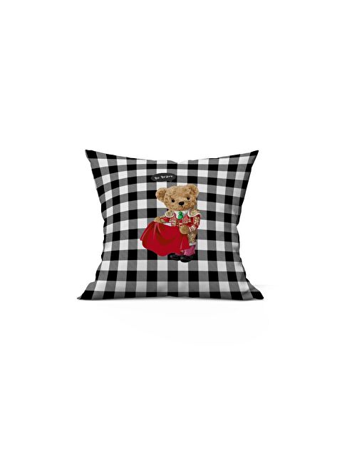 Evmila Yılbaşı Temalı Teddy Desenli 43x43 Kadife Kırlent Kılıfı - S000286532-23173