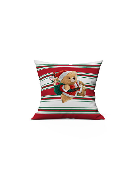 Evmila Yılbaşı Temalı Teddy Desenli 43x43 Kadife Kırlent Kılıfı - S000286527-23173