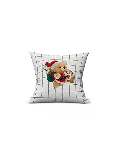 Evmila Yılbaşı Temalı Teddy Desenli 43x43 Kadife Kırlent Kılıfı - S000286533-23173