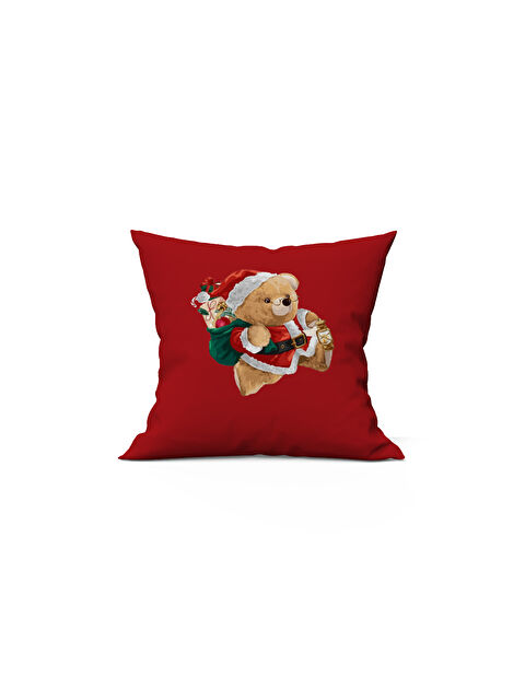 Evmila Yılbaşı Temalı Teddy Desenli 43x43 Kadife Kırlent Kılıfı - S000286535-23173