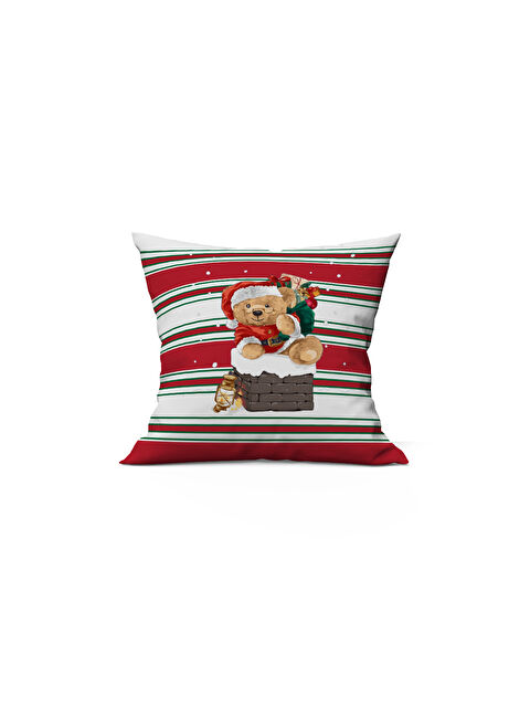 Evmila Yılbaşı Temalı Teddy Desenli 43x43 Kadife Kırlent Kılıfı - S000286536-23173