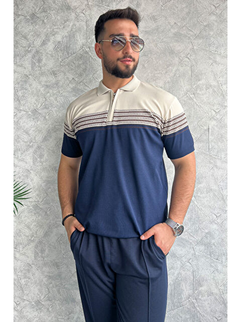 Mishar İtalia Polo Yaka Yarım Fermuarlı Erkek Kısa Kol Triko Tişört - S000302374-37211