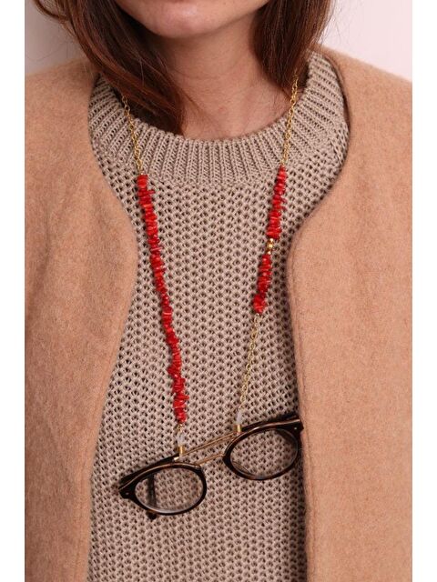 New Obsessions Doğaltaş ve Zincirli Elegant Gözlük Zinciri - S000174411-20045