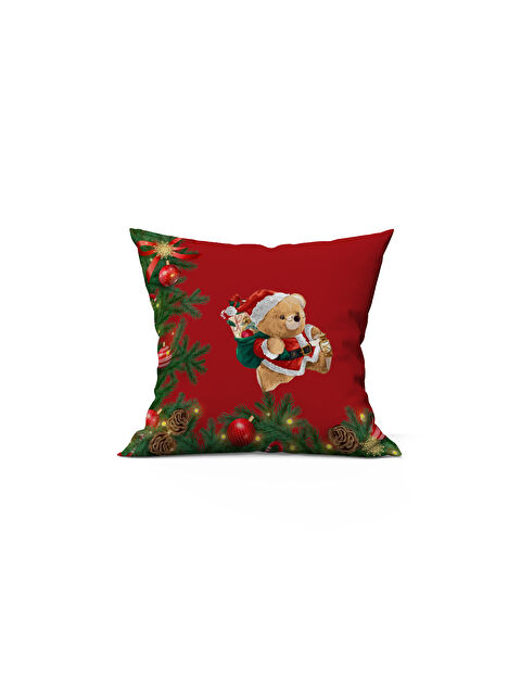 Evmila Yılbaşı Temalı Teddy Desenli 43x43 Kadife Kırlent Kılıfı - S000286541-23173
