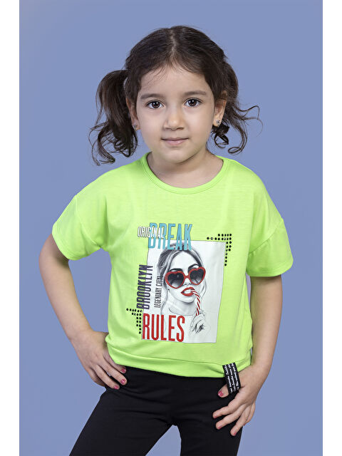 Toontoykids Kız Çocuk Dijital Baskılı Tişört