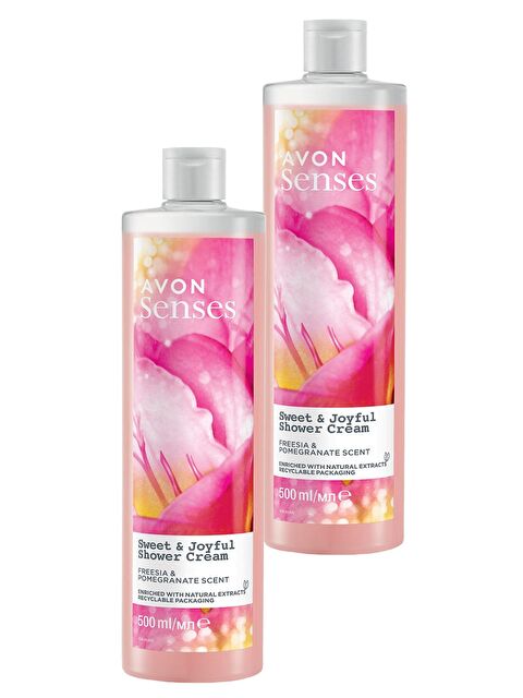 AVON Senses Sweat & Joyful Frezya ve Nar Kokulu Krem Duş Jeli 500 Ml. İkili Set - S000190070-10231