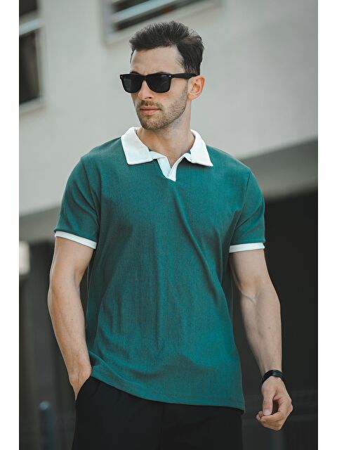 Oksit Ht 945061 Slim Fit Elastanlı Kısa Patlı Apaç Yaka Erkek Tişört - S000280145-18194