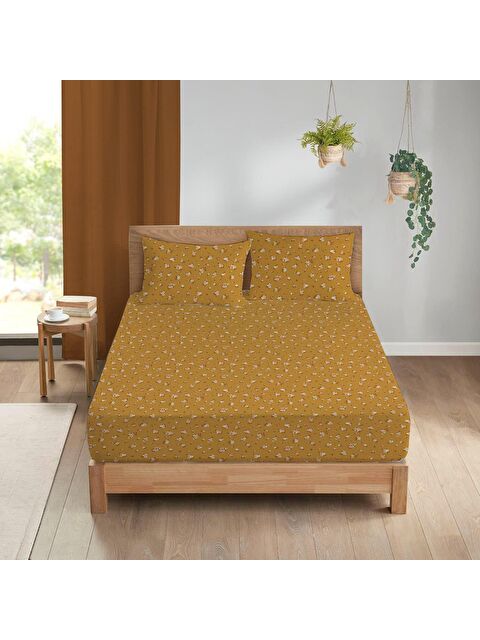 Evmila Çiçek Desen Baskılı Çift Kişilik 180x200 Cm Çarşaf Takımı - S000124225-23173