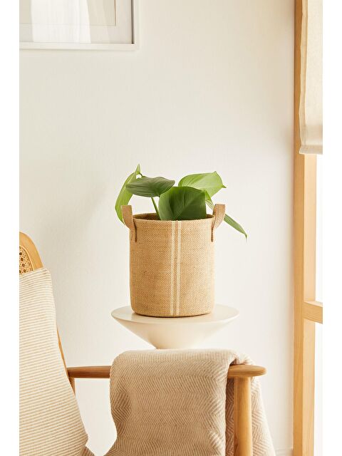 Ocean Home Textile Çizgili Jüt Sepet 20 x 20 cm - S000207594-19928