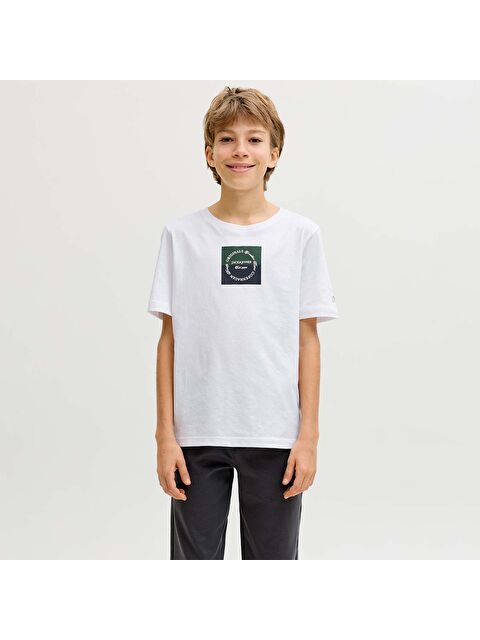Jack & Jones Catskills Square Brand Erkek Çocuk Beyaz Tişört