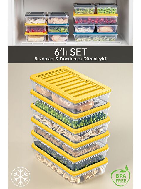 Meleni Home 6'lı Saklama Kabı Sarı 6 x 1200 ml - S000378905-20072