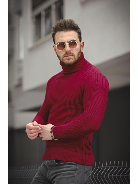 Oksit Çizgili Slim Fit Erkek Boğazlı Kazak - S000126180-19951