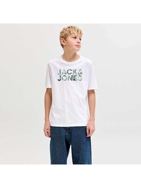 Jack & Jones Jeff Logo Erkek Çocuk Beyaz Tişört