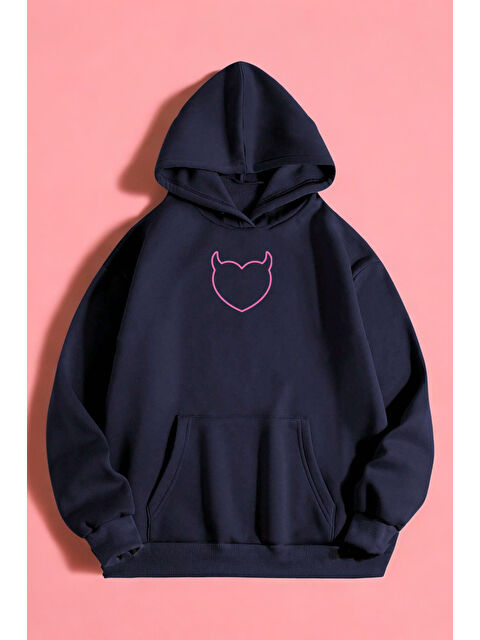 uyguntarz Kalp Baskılı Unisex Oversize Sweatshirt - S000265367-21164