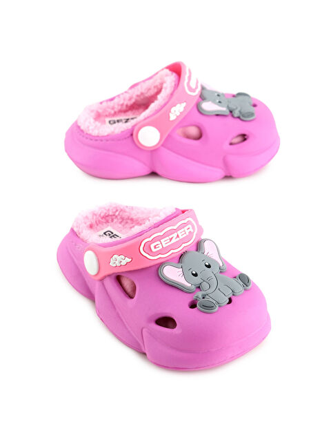 Gezer Kız Çocuk Kışlık Eva İçi Pelüşlü Ev Bahçe Kreş Terlik Sandalet - S000303985-18686