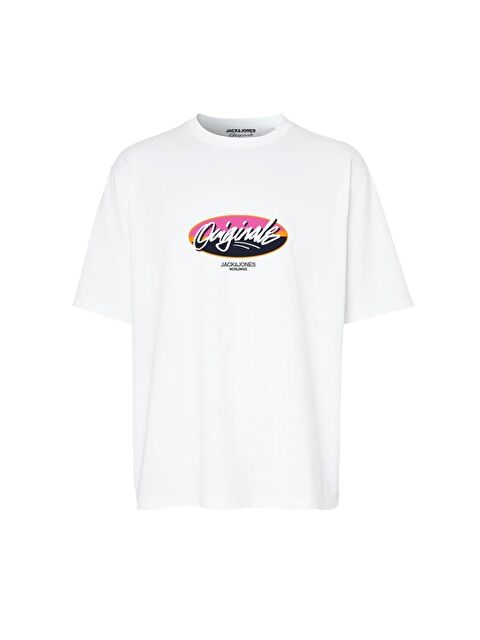 Jack & Jones Tampa Erkek Beyaz Yuvarlak Yaka Tişört