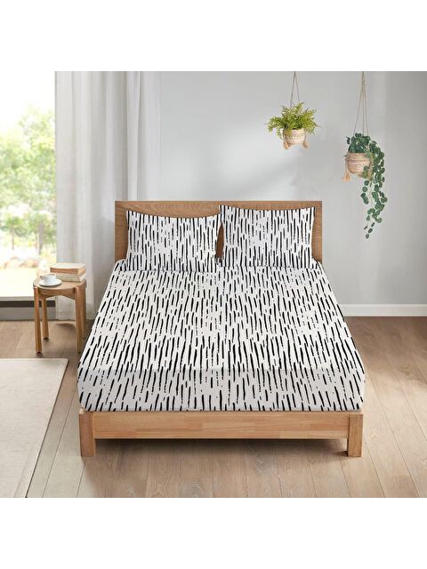 Evmila Modern Desen Baskılı Çift Kişilik 180x200 Cm Çarşaf Takımı - S000124229-23173