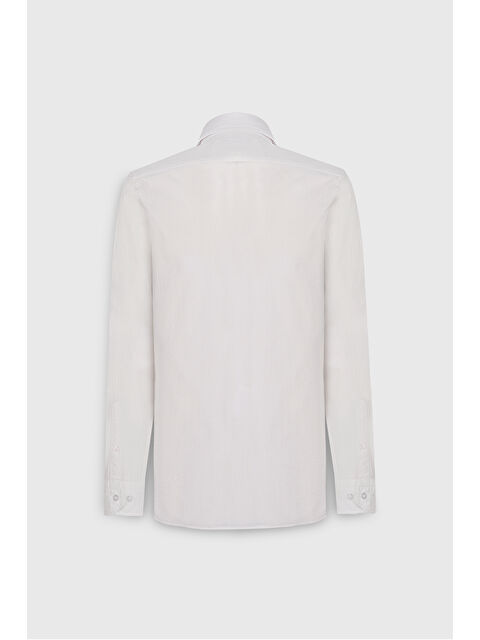 Altınyıldız Classics Erkek Beyaz Slim Fit Dar Kesim Düğmeli Yaka %100 Pamuk Gömlek - S000402592-20063