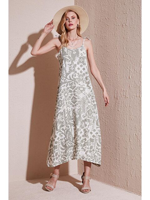 Lela Regular Fit İp Askılı Uzun Kadın Elbise 5865732 - S000145617-5409
