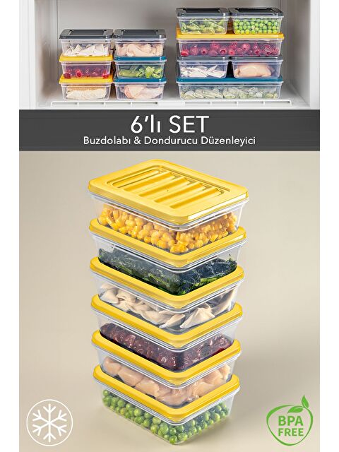 Meleni Home 6'lı Saklama Kabı Sarı 6 x 600 ml - S000378928-20072