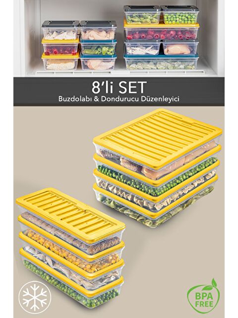 Meleni Home 8 li Saklama Kabı Sarı 4x2400 ml 4x1170 ml - S000378930-20072