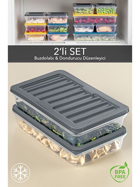 Meleni Home 2'li Saklama Kabı Antrasit 2 x 1200 ml - S000378931-29666