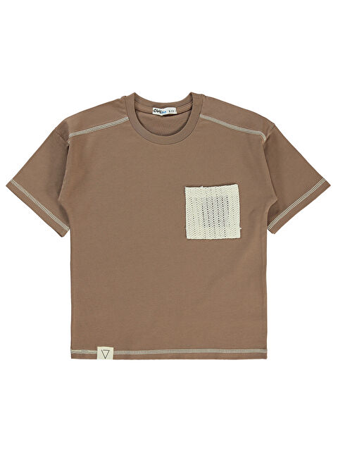 Civil Erkek Çocuk Tişört 6-9 Yaş Kahverengi