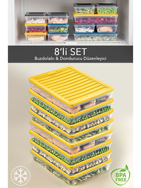 Meleni Home 8 li Saklama Kabı Sarı 8 x 2400 ml - S000378935-20072