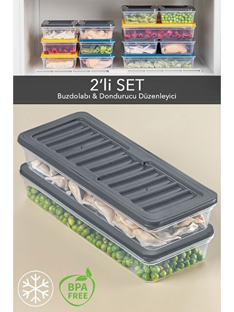 Meleni Home 2'li Saklama Kabı Antrasit 2 x 1170 ml - S000378937-29666