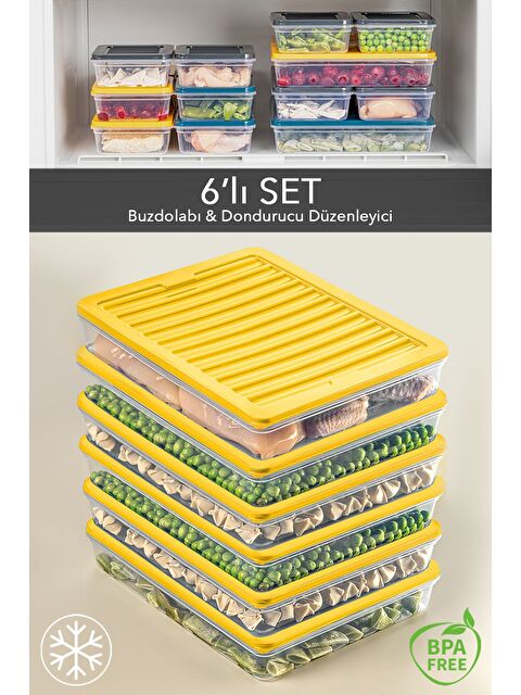 Meleni Home 6'lı Saklama Kabı Sarı 6 x 2400 ml - S000378940-20072