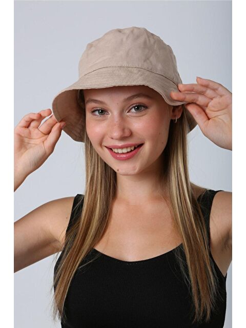 Luminos Butik Kadın Bej Bucket Balıkçı Kova Şapka Spk09 - S000210632-19928