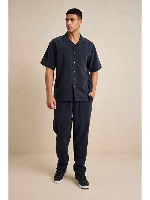 Danger Erkek Modal Kumaş Pantolon Gömlek Takım Siyah